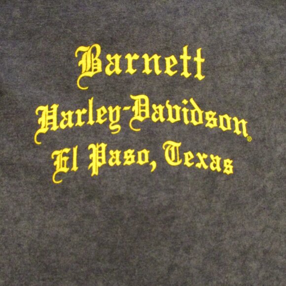 Harley Davidson Woman Large Gray Yellow Orange Graphic Skull Short Sleeve Shirt - Picture 6 of 9